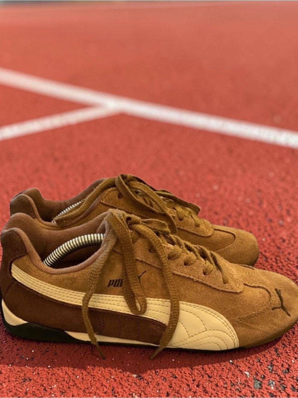 Puma Women Speed Cat OG in Haute Coffee and Frosted Ivory Sneaker Size 5